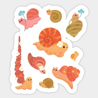 Snail and small flowers Sticker